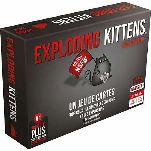 Asmodee Exploding Kittens : NSFW Edition (Edition 2022), Jeu de société, Jeu d'ambiance, A partir de 18 Ans, 2 à 5 Joueurs, 15 Min EKIEK02FR