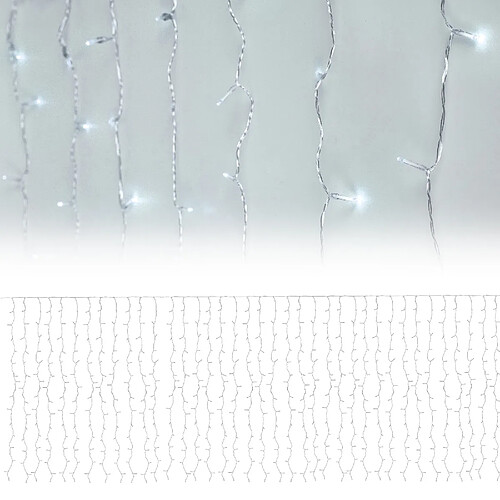 Ecd Germany Rideau lumineux à LEDs 2m blanc froid avec 240 LEDs en PVC