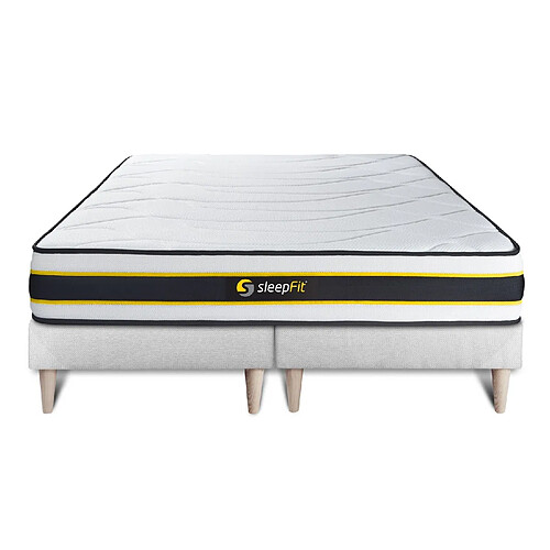 Sleepfit Ensemble double sommier + matelas FLEXY ressorts ensachés et mémoire de forme 180x200