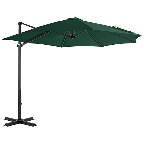 vidaXL Parasol de jardin en porte-à-faux et poteau en aluminium vert