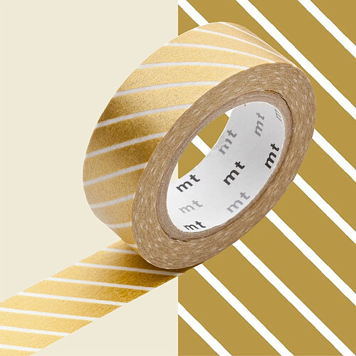 Masking tape rayé doré - 1,5 cm x 7 m