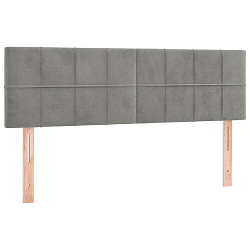 Maison Chic Lot de 2 Têtes de lit design pour chambre - Décoration de lit Gris clair 72x5x78/88 cm Velours -MN90154