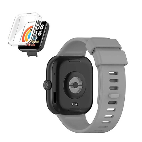 NIS Kit de Protection Complète + Bracelet Topsilicone Compatible avec Xiaomi Redmi Watch 4 - Gris