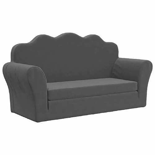 Maison Chic Canapé-lit convertible 2 places, Clic-Clac pour enfants anthracite peluche douce -GKD62592