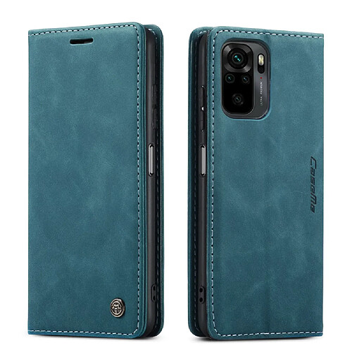 Caseme Etui en PU Aspiration automatique simple avec support vert pour votre Xiaomi Redmi Note 10 4G/Note 10S