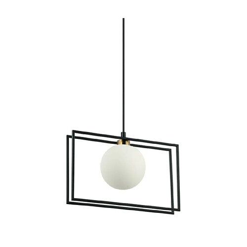 Luminaire Center Suspension Grosetta Verre,Acier Noir