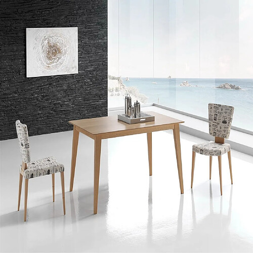 Inside 75 Table repas NORDIC 4 couverts 120 x 90 cm pieds bois plateau chêne naturel