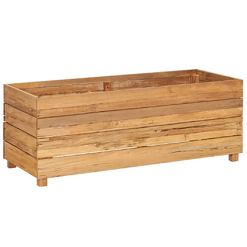 Maison Chic Jardinière,Lit surélevé - Bac à fleurs - pot de fleur 100x40x38 cm Bois massif de teck et acier -GKD69518