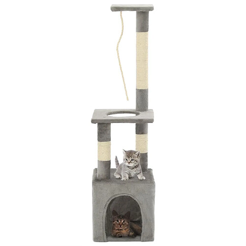 vidaXL Arbre à chat avec griffoirs en sisal 109 cm Gris