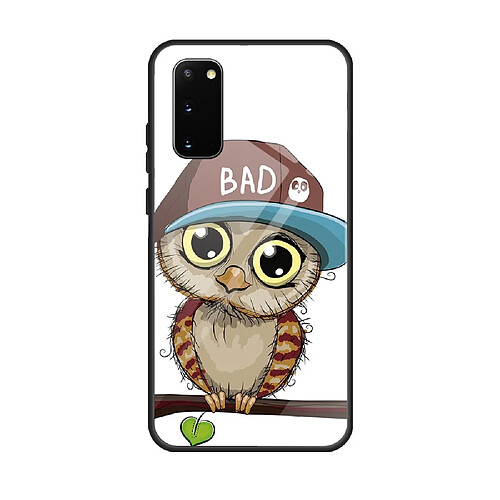 Coque en TPU verre d'impression de modèle hibou pour votre Samsung Galaxy S20