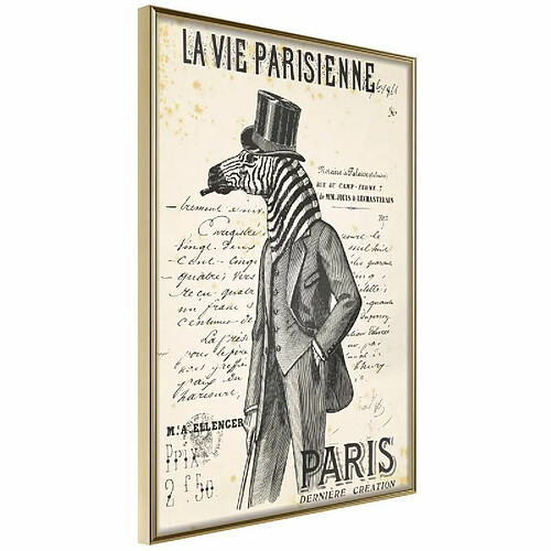 Paris Prix Affiche Murale Encadrée The Parisian Life 20 x 30 cm Or