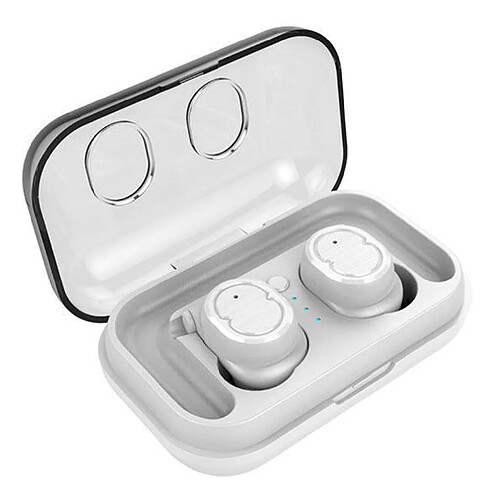 Chrono Mini True Wireless Bluetooth 5.0 Earbuds Twins Headset Earphone Headphone for Mobile Smart Phone(Blanc)