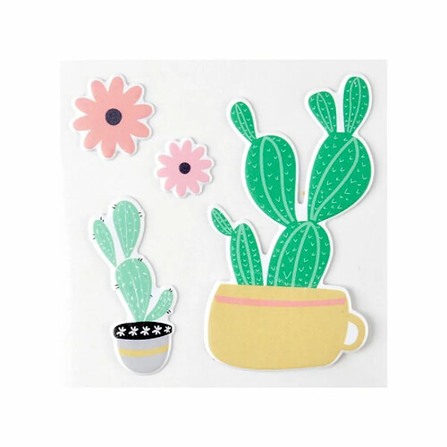 Paris Prix Sticker Puffy Cactus 10cm Vert