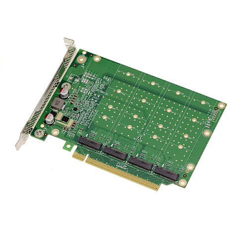 Kalea-Informatique Carte contrôleur PCIe 3.0 16x pour 4 SSD M.2 NVMe M Key (M2 NGFF). Mode Bifurcation uniquement.