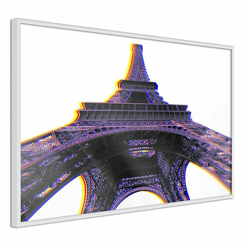 Paris Prix Affiche Murale Encadrée Symbol of Paris Purple 45 x 30 cm Blanc