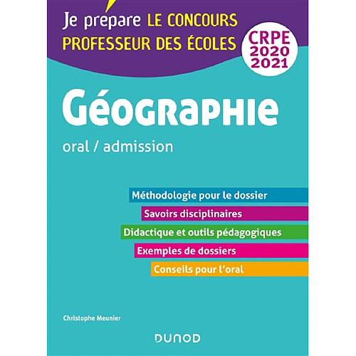 Géographie : oral, admission, CRPE 2020-2021 · Occasion