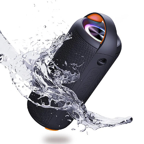 Yonis Enceinte Waterproof Bluetooth 20W LED Couleur Avec Basses Puissantes