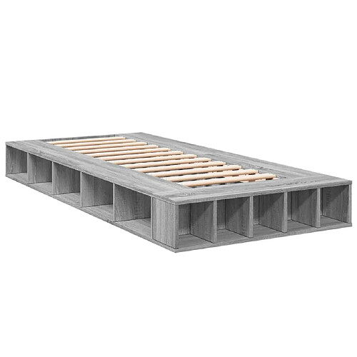 Vidaxl Cadre de lit sonoma gris 90x190 cm bois d'ingénierie