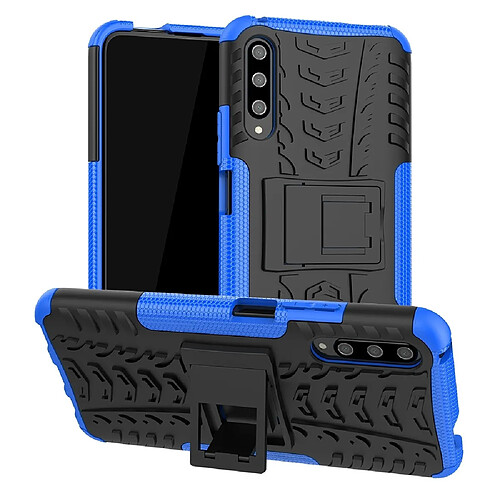 Wewoo Coque Renforcée Pour Huawei Honor 9X Pro Texture de pneu TPU + PC Antichoc avec support bleu