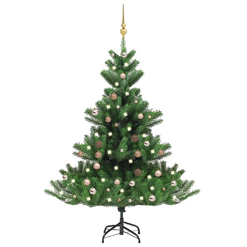 vidaXL Sapin de Noël artificiel Nordmann avec LED et boules Vert 180cm