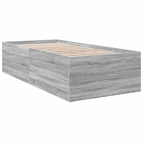 Vidaxl Cadre de lit sonoma gris 90x200 cm bois d'ingénierie