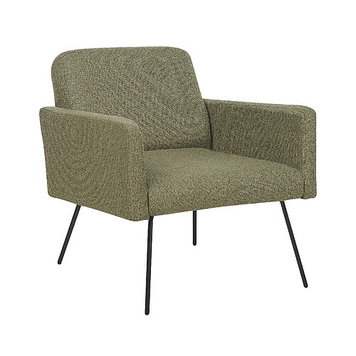 Beliani Fauteuil NARKEN Tissu Vert olive