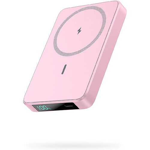 SANAG Batterie Externe Magnétique Sans Fil 10800Mah, Pd 20W Charge Rapide Power Bank Avec Usb-C Entrée & Sortie Écran Led Chargeur Portable Compatible Avec Magsafe, Iphone 16/15/14/13 Serie - Rose