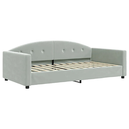 Maison Chic Lit de jour, Lit de repos pour Salon Chambre,Canapé-lit,Lit d'invité gris clair 100x200 cm velours -MN68411