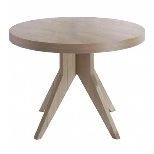 Inside 75 Table repas extensible GRETA 8 couverts 105/170x105cm pied bois clair plateau chêne