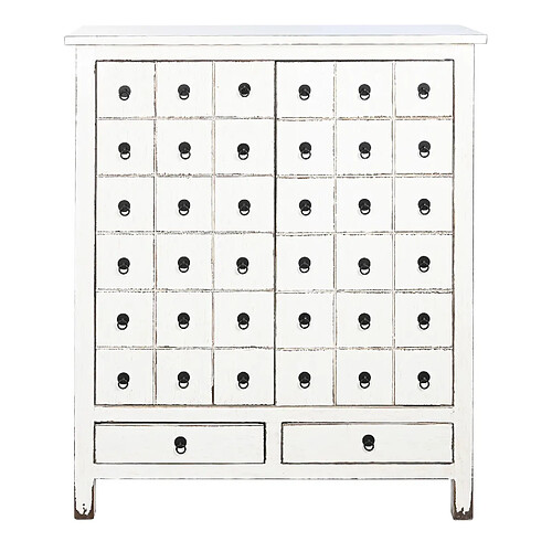 Pegane Buffet, meuble de rangement en bois d'orme coloris blanc - Longueur 102 x Profondeur 42 x hauteur 120 cm