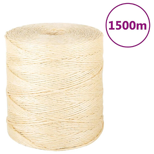 vidaXL Corde 100 % sisal 2 mm 1500 m