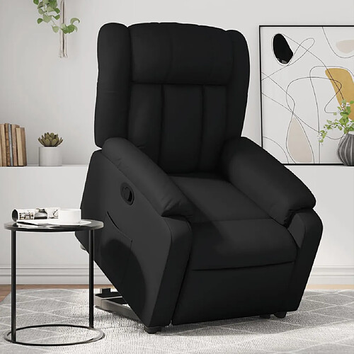 vidaXL Fauteuil inclinable Noir Similicuir