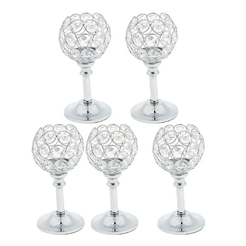 5xmosaic bougeoir bougeoir en cristal avec bougies chauffe-plat argent - s