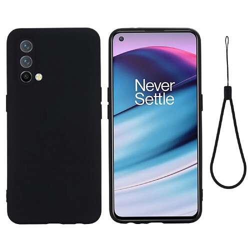 Coque en silicone mince, léger, antichoc avec sangle noir pour votre OnePlus Nord CE 5G