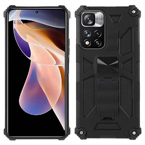 Coque en TPU anti-rayures, antichoc, magnétique avec béquille noir pour votre Xiaomi Redmi Note 11 Pro Plus/Redmi Note 11 Pro