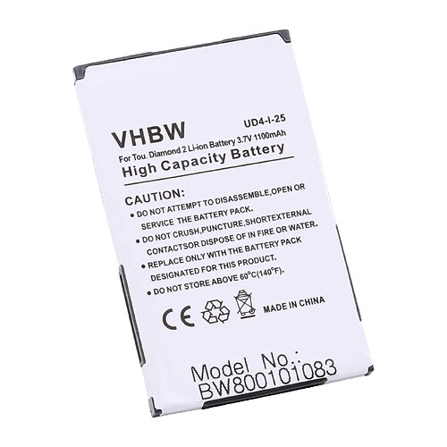 vhbw batterie compatible avec HTC Touch Diamond II smartphone (1100mAh, 3,7V, Li-Ion)