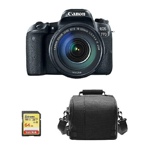 CANON EOS 77D KIT EF-S 18-135mm F3.5-5.6 IS USM (NANO) + 64GB SD card + camera Bag