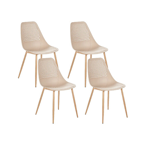 Beliani Lot de 4 chaises HAZELTON Beige