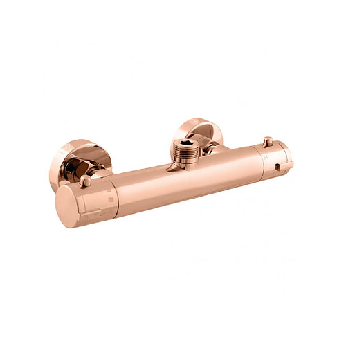 Rav Mitigeur douche mural thermostatique en laiton rose gold poli - sortie haut