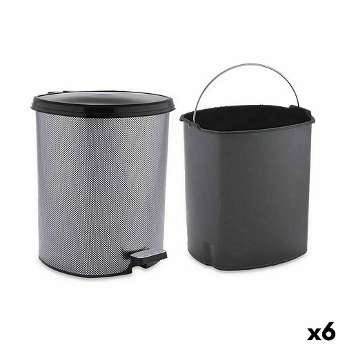 Berilo Poubelle à pédale Gris foncé Plastique 6 L (6 Unités)