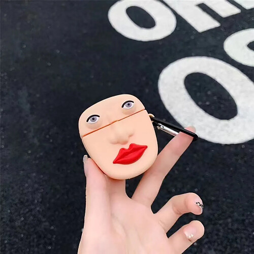 GUPBOO Airpods Coque Housse Étui Protecteur Compatible pour AirPods 3-Silicone visage tridimensionnel