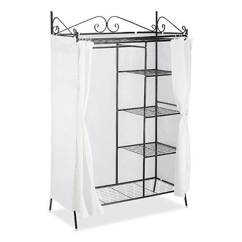 Helloshop26 Penderie métal housse blanche 172 cm métal noir 13_0001960