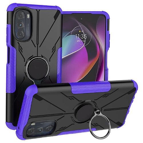 Coque en TPU antichoc, airbags à quatre coins avec béquille pour votre Motorola Moto G (2022) 5G - violet