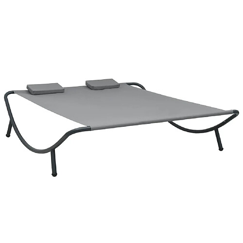 Maison Chic Chaise longue d'extérieur| Bain de soleil Relax | Transat Tissu Anthracite -GKD53328