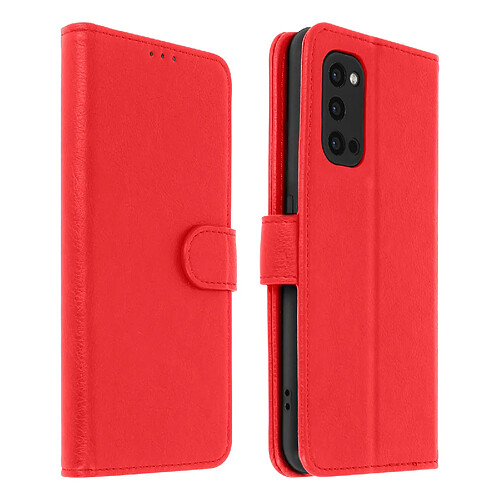 Avizar Étui Oppo Reno 4 Pro 5G Protection avec Porte-carte Fonction Support Rouge