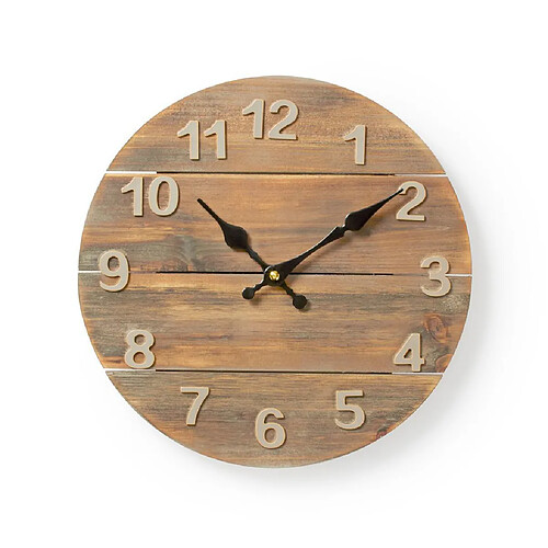 Alpexe Horloge Murale Circulaire | 30 cm de Diamètre | Bois