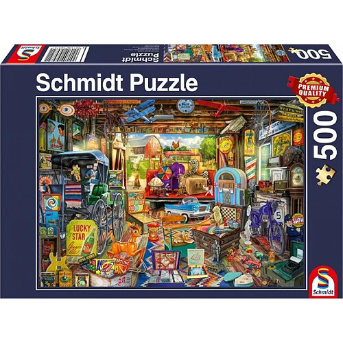 Schmidt Spiele- Marché aux puces de Garage, Puzzle de 500 pièces, 58972, Coloré