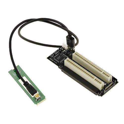 Kalea-Informatique Riser convertisseur pour convertir un port M2 M Key PCIe vers 2 ports PCI 32 bits