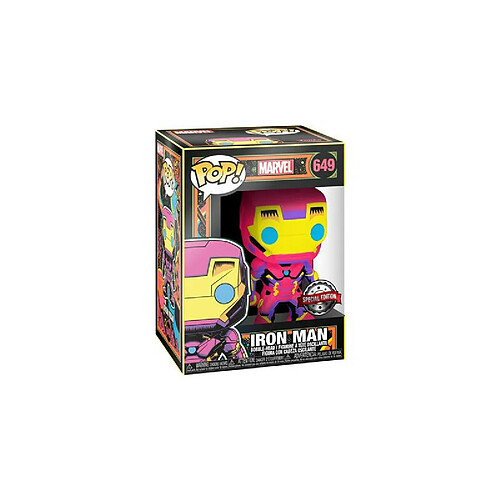 Figurine Funko Pop Marvel Black Light Iron Man Exclusivité