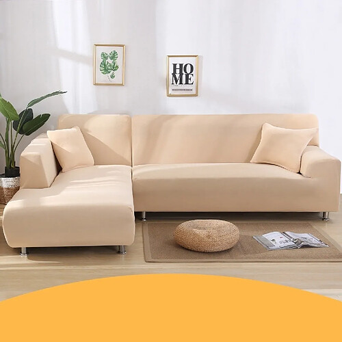 Wewoo Housse de canapé tout compris Universal Set Sofa Full Cover Add One Piece of Pillow CaseSize Single Seater 90-140cm Beige